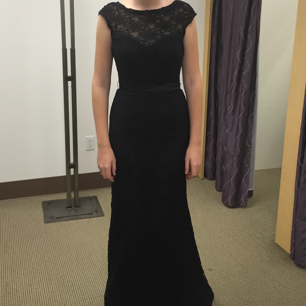 Mori Lee by Madeline Gardner Black Lace Dress